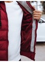 Dstreet Pohodlná prošívaná vesta v bordó barvě s kapucí