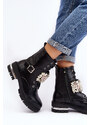 Kesi Zateplené dámské kotníkové boty zdobené černými Venizi
