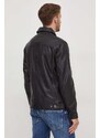 Kožená bunda Guess pánská, černá barva, přechodná, M4RL16 L0TX0