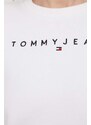 Mikina Tommy Jeans dámská, bílá barva, s potiskem