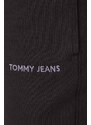 Bavlněné tepláky Tommy Jeans černá barva, s aplikací