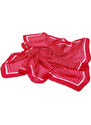 Pranita Hedvábný šátek s potiskem tmavě červený se světle růžovou