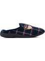 Men's navy blue plaid slippers Shelvt