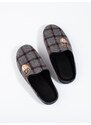 Men's grey plaid slippers Shelvt