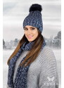 Kamea Woman's Hat&Scarf K.22.261.12 Navy Blue