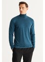 ALTINYILDIZ CLASSICS Men's Petrol Standard Fit Regular Fit Full Turtleneck Knitwear Sweater