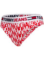 Tommy Hilfiger Jeans Tanga UW0UW0355609U Červená/bílá