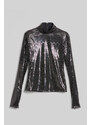 TOP KARL LAGERFELD SEQUIN ZIP SLEEVE TOP