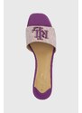 Pantofle Lauren Ralph Lauren Fay Logo dámské, fialová barva, 80292500000000000