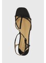 Kožené sandály Lauren Ralph Lauren Fallon dámské, černá barva, 8029200000000000