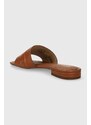 Kožené pantofle Lauren Ralph Lauren Alegra III dámské, hnědá barva, 8029300000000000