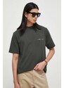 Bavlněné tričko Samsoe Samsoe Norsbro zelená barva, s potiskem, M20300010