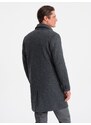 Ombre Men's double-breasted lined coat - graphite