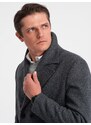 Ombre Men's double-breasted lined coat - graphite