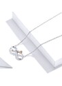 GRACE Silver Jewellery Stříbrný náhrdelník Nekonečno a Růže - stříbro 925/1000