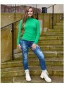 Zelený basic svetr s rolákem