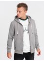 Ombre Clothing Trendy šedá mikina na zip V5 OM-SSBZ-0118
