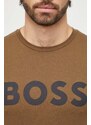 Boss Orange Bavlněné tričko BOSS BOSS CASUAL zelená barva, s potiskem