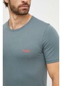 Bavlněné tričko HUGO 3-pack šedá barva, s potiskem