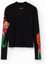 svetr Desigual Flower negro