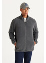 AC&Co / Altınyıldız Classics Men's Anthracite Anti-pilling Anti-Pilling Standard Fit High Bato Collar Sweatshirt Fleece Jacket