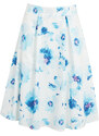 Orsay Modro-bílá dámská květovaná sukně - Dámské