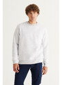 AC&Co / Altınyıldız Classics Men's Snow Melange Standard Fit Normal Cut Inner Fleece 3 Thread Crew Neck Sweatshirt