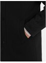 Ombre Clothing Pánský zateplený kabát s kapucí a skrytým zipem V1 OM-COWC-0110 černý