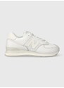 Kožené sneakers boty New Balance 574 bílá barva, WL574IM2