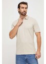 Polo tričko Guess LYLE béžová barva, s potiskem, M4RP60 K7O64