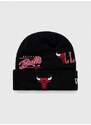 Čepice New Era černá barva, z husté pleteniny, CHICAGO BULLS