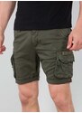 Bavlněné šortky Alpha Industries zelená barva, 176203.142-green