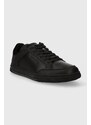 Kožené sneakers boty Calvin Klein LOW TOP LACE UP LTH černá barva, HM0HM01455