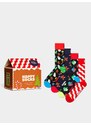 Happy Socks 4 Pack Gingerbread Houses Gift Set (red)červená