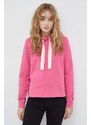 Bavlněná mikina Marc O'Polo dámská, růžová barva, s kapucí, hladká