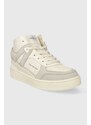 Kožené sneakers boty Calvin Klein Jeans BASKET CUPSOLE HIGH MIX ML FAD béžová barva, YW0YW01300