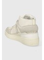 Kožené sneakers boty Calvin Klein Jeans BASKET CUPSOLE MID LTH ML FAD béžová barva, YM0YM00883