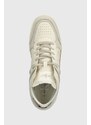 Kožené sneakers boty Calvin Klein Jeans BASKET CUPSOLE MID LTH ML FAD béžová barva, YM0YM00883