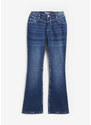 bonprix Strečové termo džíny s hebkou vnitřní stranou, Bootcut Modrá