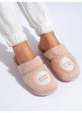 Pink women's slippers with Fur Shelvt