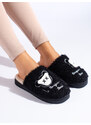 Black women's slippers Shelvt warm