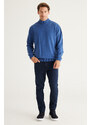 ALTINYILDIZ CLASSICS Men's Indigo Anti-Pilling Standard Fit Normal Cut Half Turtleneck Knitwear Sweater.