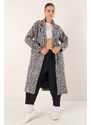 Bigdart 9120 Dvouřadý límec Boucle Coat - Černá