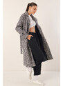 Bigdart 9120 Dvouřadý límec Boucle Coat - Černá