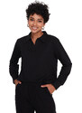 Trendyol Black Regular/Regular Fit Polo Collar, Thin, Knitted Tracksuit Set