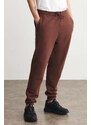 GRIMELANGE Jeremiah Men's Regular Leg Flexible Fabric Burgundy Sweatpants with Lanyard Waist and Elastic Pockets