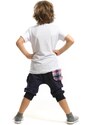 Denokids Plaid Hiphop Boy T-shirt Capri Shorts Set