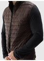 Pánská péřová vesta s výplní ze syntetického peří 4FAW23TVESM062-80S hnědá - 4F
