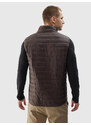 Pánská péřová vesta s výplní ze syntetického peří 4FAW23TVESM062-80S hnědá - 4F