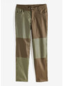 bonprix Kalhoty z umělé kůže s barvením Color-Blocking Zelená